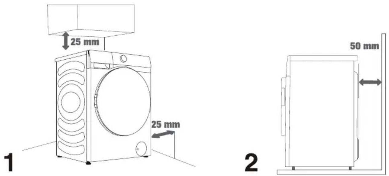 HISENSE WD3S9043BW3 - DISTANCES D'INSTALLATION - 1