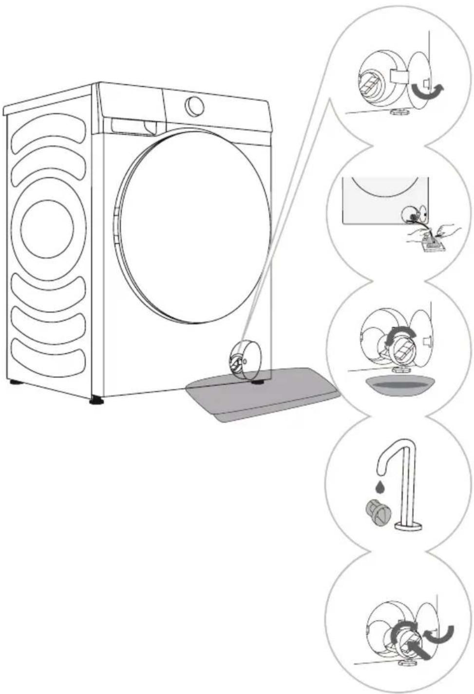 HISENSE WD3S9043BW3 - NETTOYAGE DU FILTRE DE LA POMPE - 1