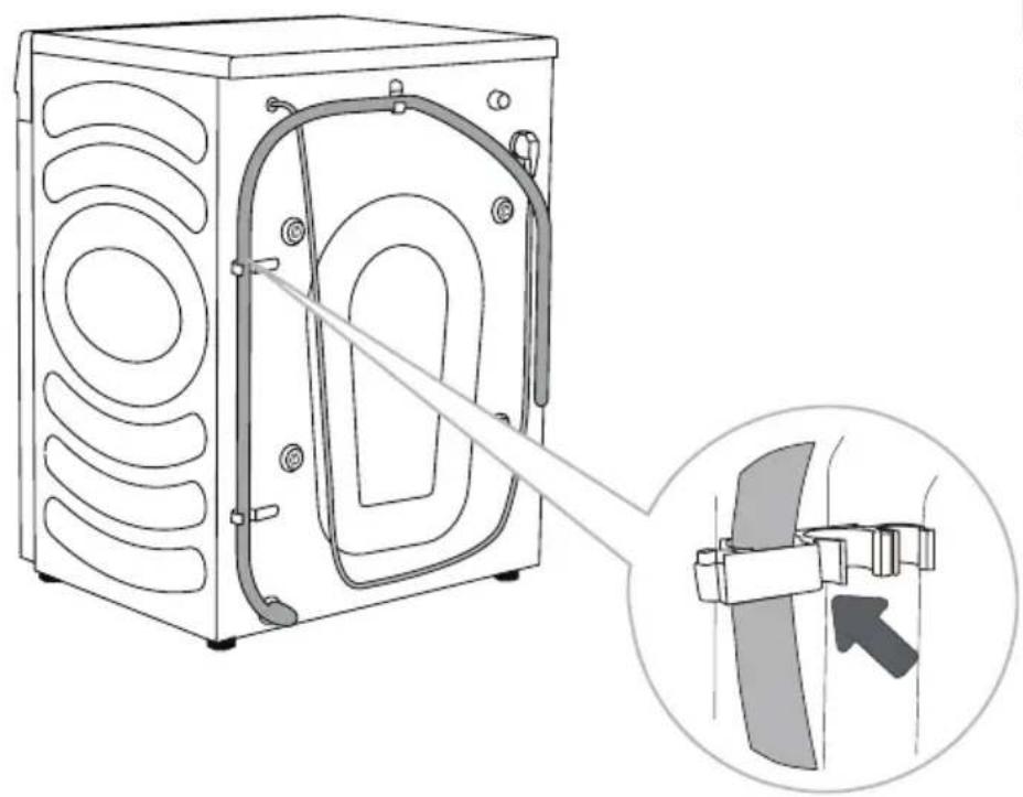 HISENSE WD3S9043BW3 - RACCORDEMENT ET FIXATION DU TUYAU D'ÉVACUATION - 3