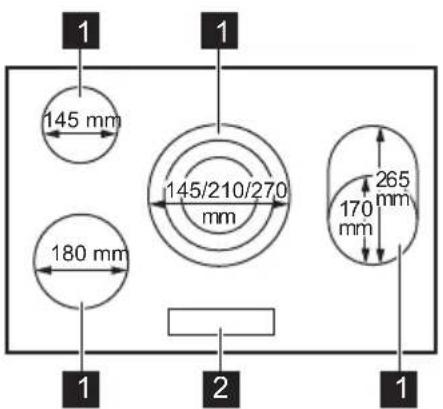 AEG HK857870FB - Indeling van het kookoppervlak - 1