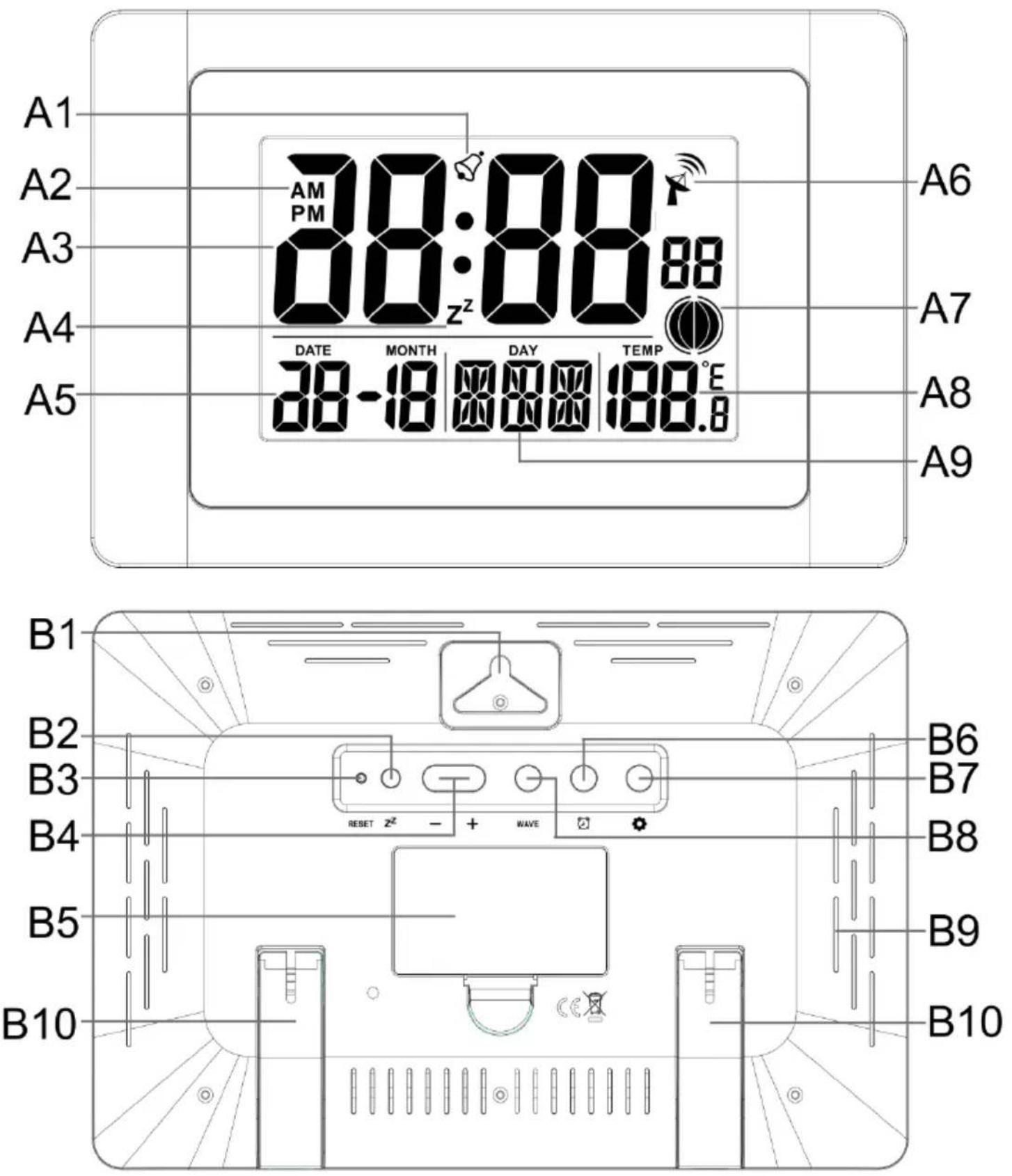Techno Line WS 8028 - Veiligheidswaarschuwingen batterijen - 3