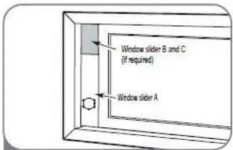 Window slider B and C (if required), Window slider A
