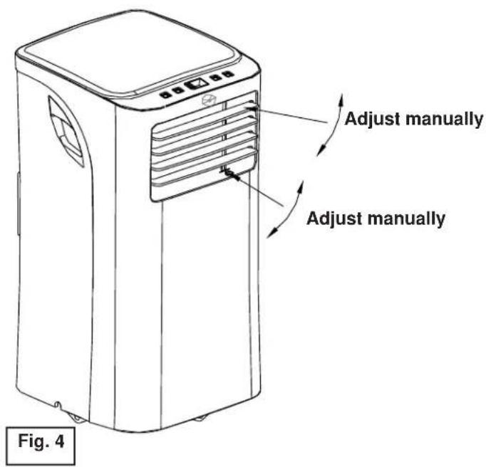 DANBY DPA080UB1GDB - Adjust the air flow direction manually (fig. 4): - 1