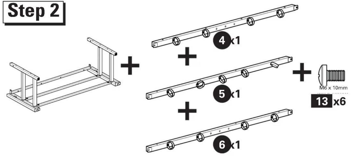 Step 2 4 x1 5 x1 6 x1 M6 x 10mm 13 x6