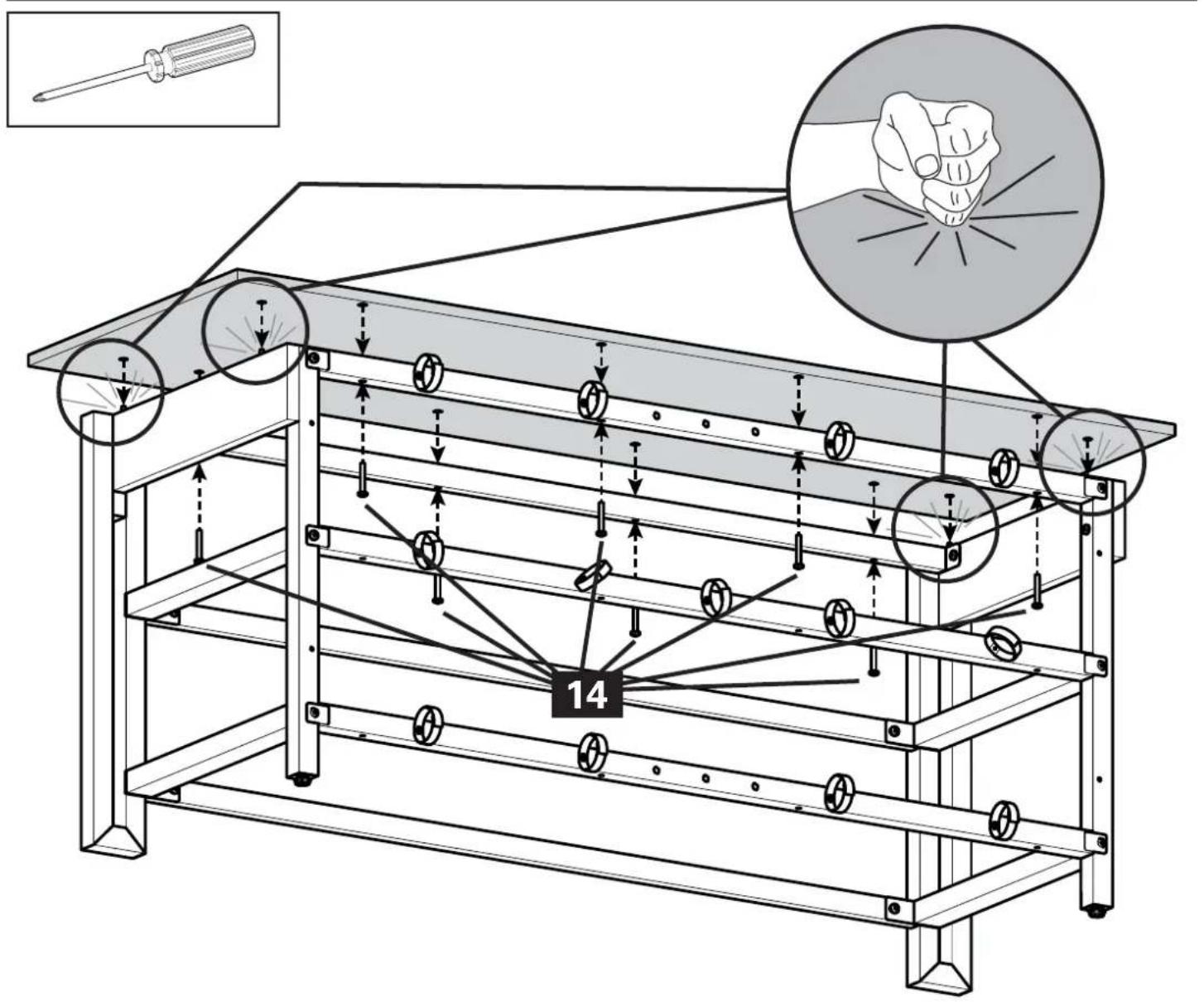 Technical diagram of a mechanical device with labeled components and directional arrows, including a magnified inset showing a hand gesture.