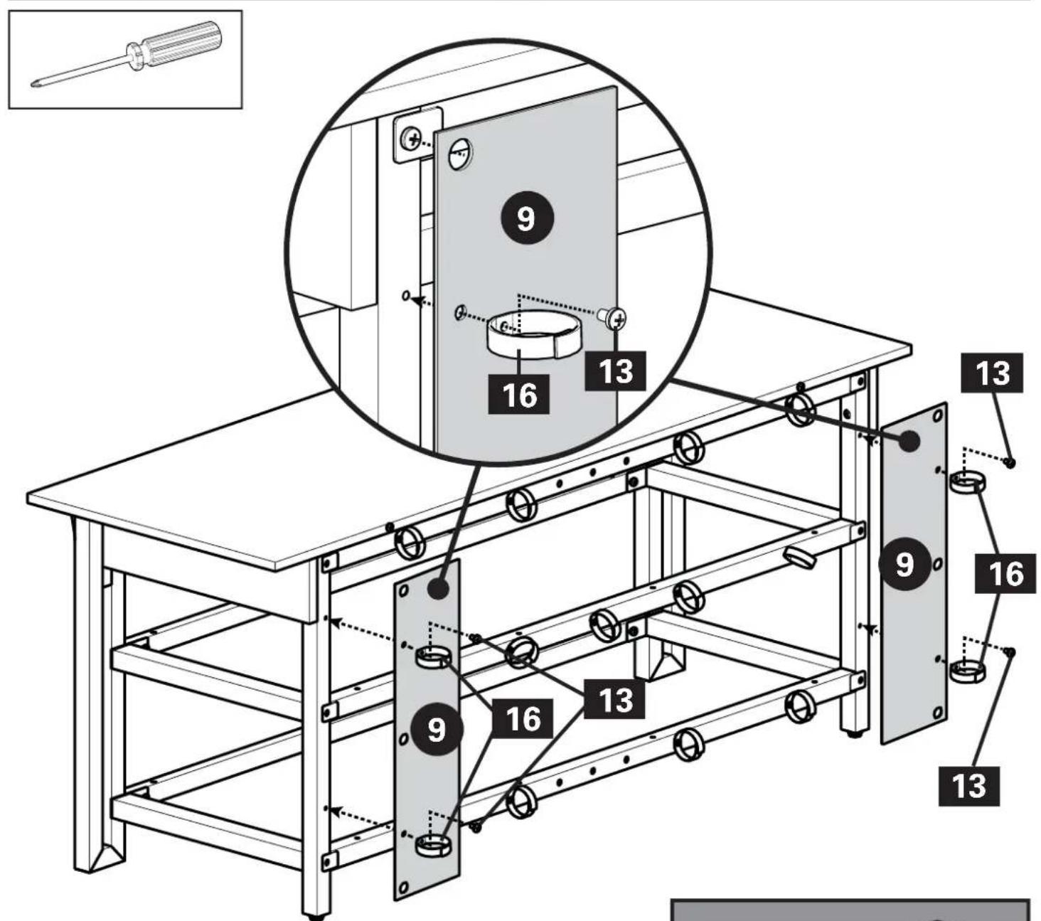 Technical diagram of a mechanical assembly with numbered components and a magnified inset showing a door mechanism.