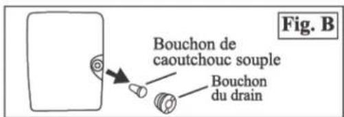 Bouchon de caoutchouc souple Bouchon du drain Fig. B