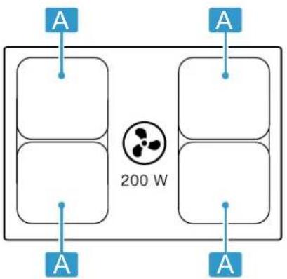 NEFF V57THQ4L0 - Répartition des zones de cuisson - 1