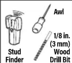 Awl 1/8 in. (3 mm) Wood Drill Bit Stud Finder