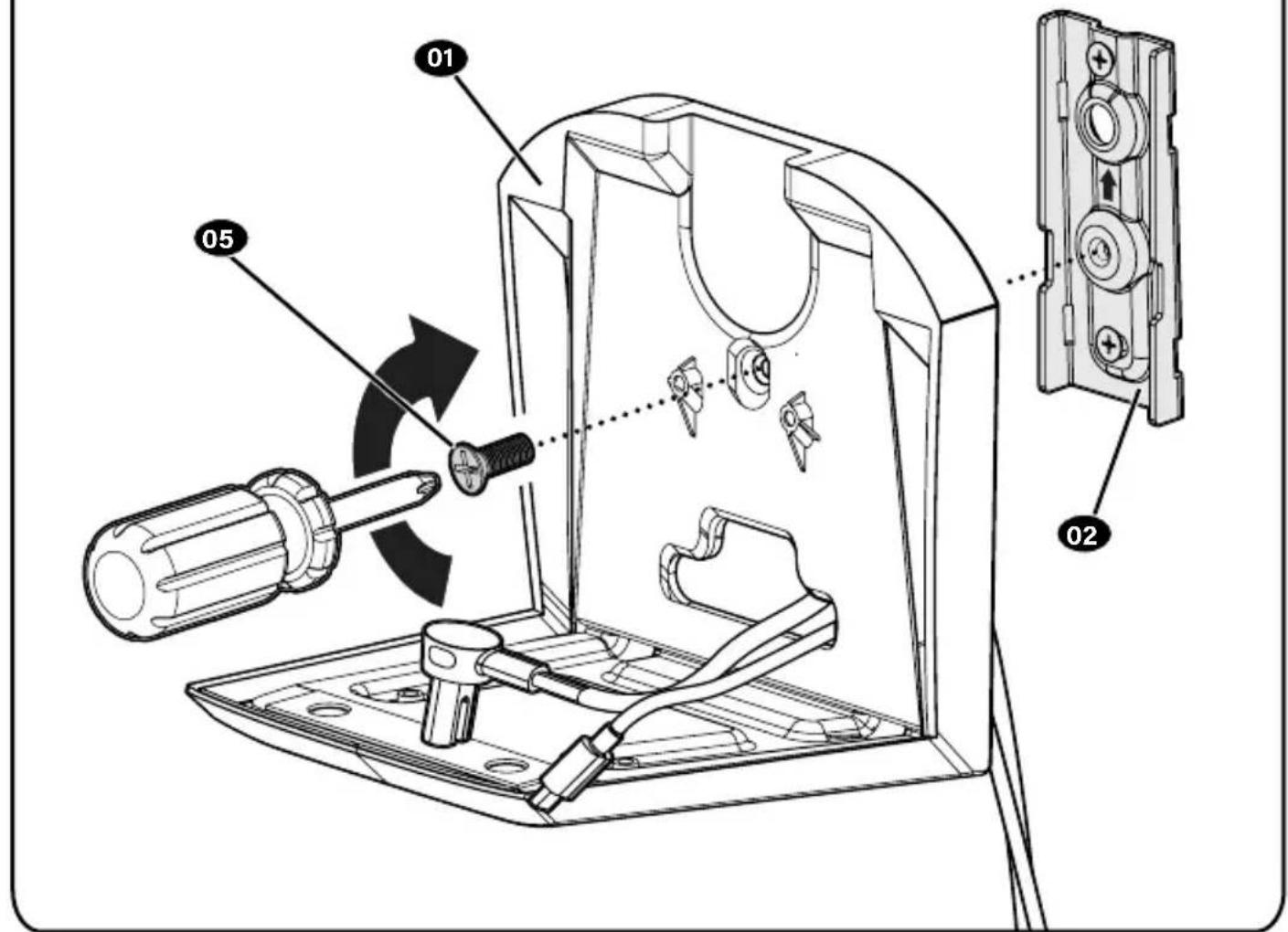 Technical diagram of a device's internal components with labeled parts and directional arrows indicating assembly or operation.