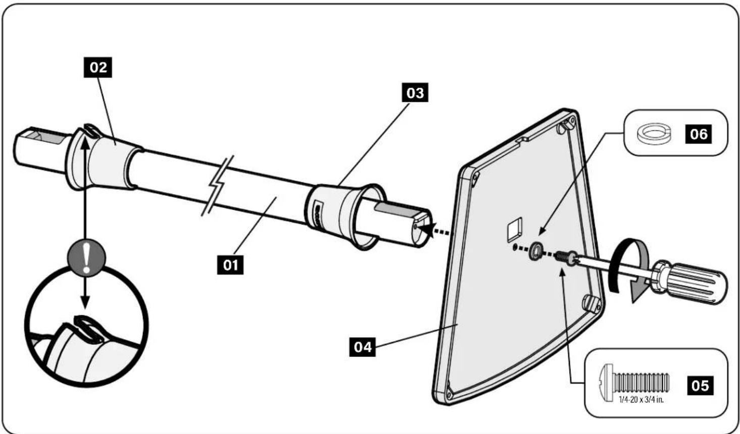 SANUS WSSE12 - Attach Base to Tube - 1