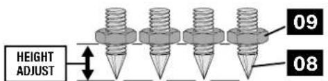 SANUS WSSE12 - Install Rubber Pads -or- Carpet Spikes - 2