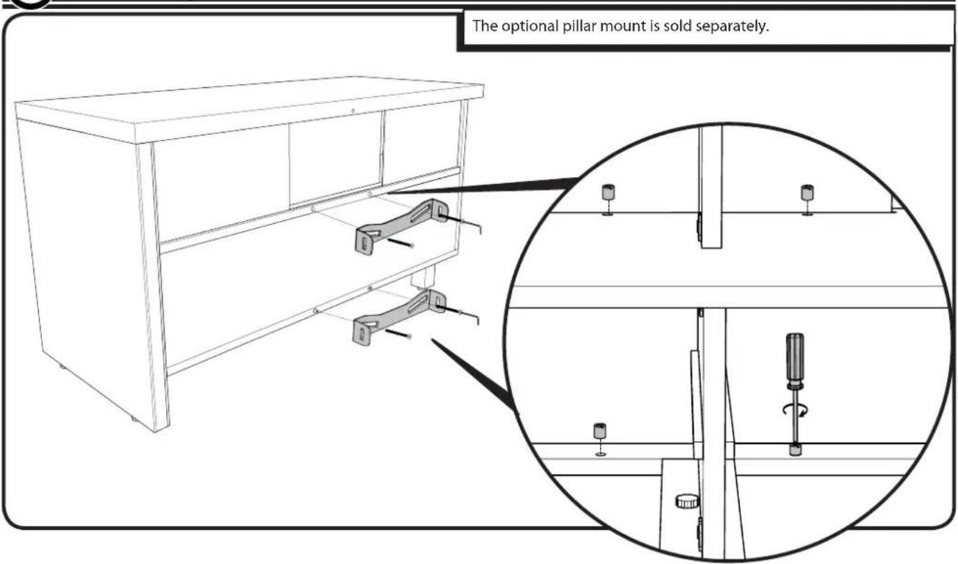 The optional pillar mount is sold separately.