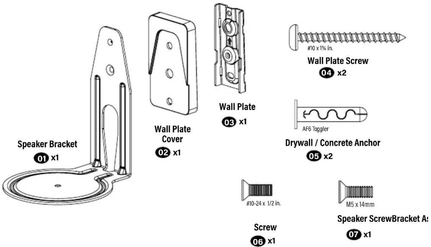 SANUS WSFME12 - Supplied Parts and Hardware - 2