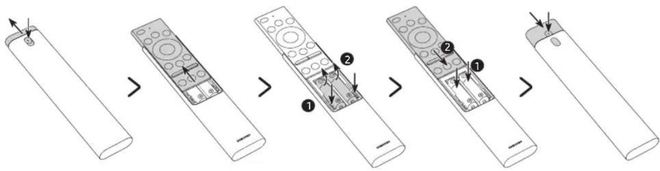 SAMSUNG QN65Q900RBP - Instalación de las pilas en el Samsung Smart Remote - 1