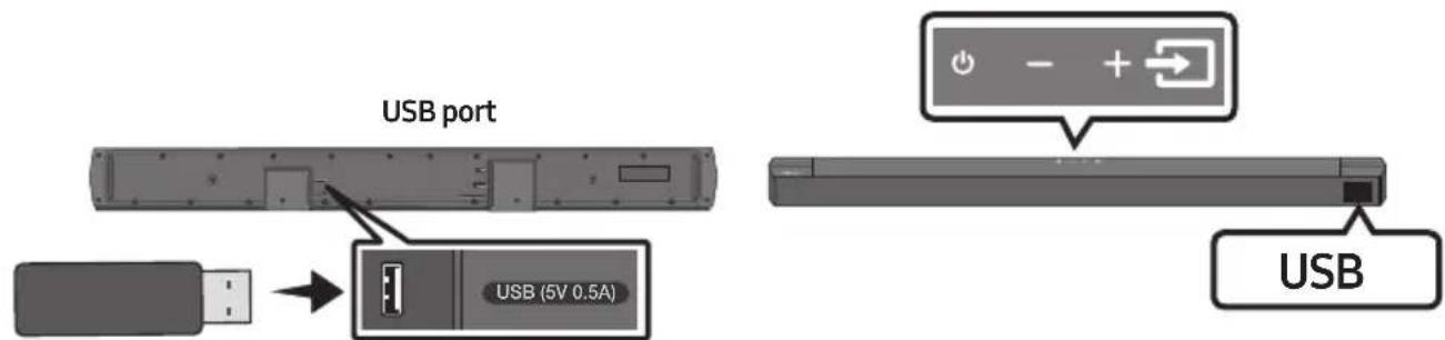 SAMSUNG HW-B67C - CONNECTING A USB STORAGE DEVICE - 1