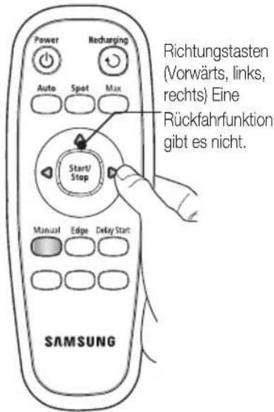 SAMSUNG SR8844 - Sie können den Robo-Sauger mit der Fernbedienung selbst steuern um eine bestimmte Stelle zu reinigen. - 6