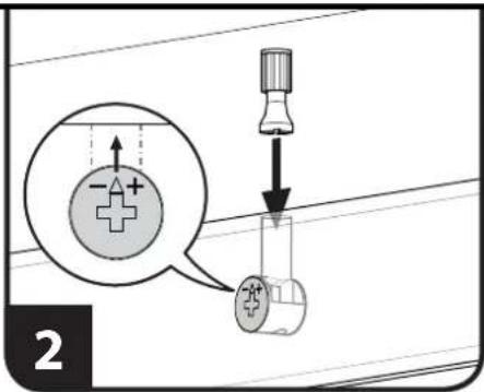 Diagram illustrating a mechanical or electrical setup with labeled components and directional arrows, including a magnified inset showing a plus symbol.