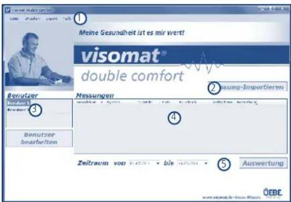 UEBE Visomat double comfort - Aufbau des Hauptfensters - 1