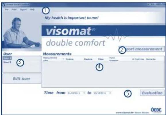 UEBE Visomat double comfort - Layout of the main window - 1