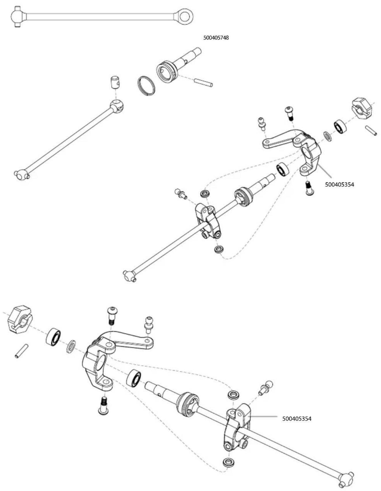 Carson X10 Bad Buster 2.0 - MONTAGE ANTRIEB VORNE • FRONT DRIVE ASSEMBLY - 1