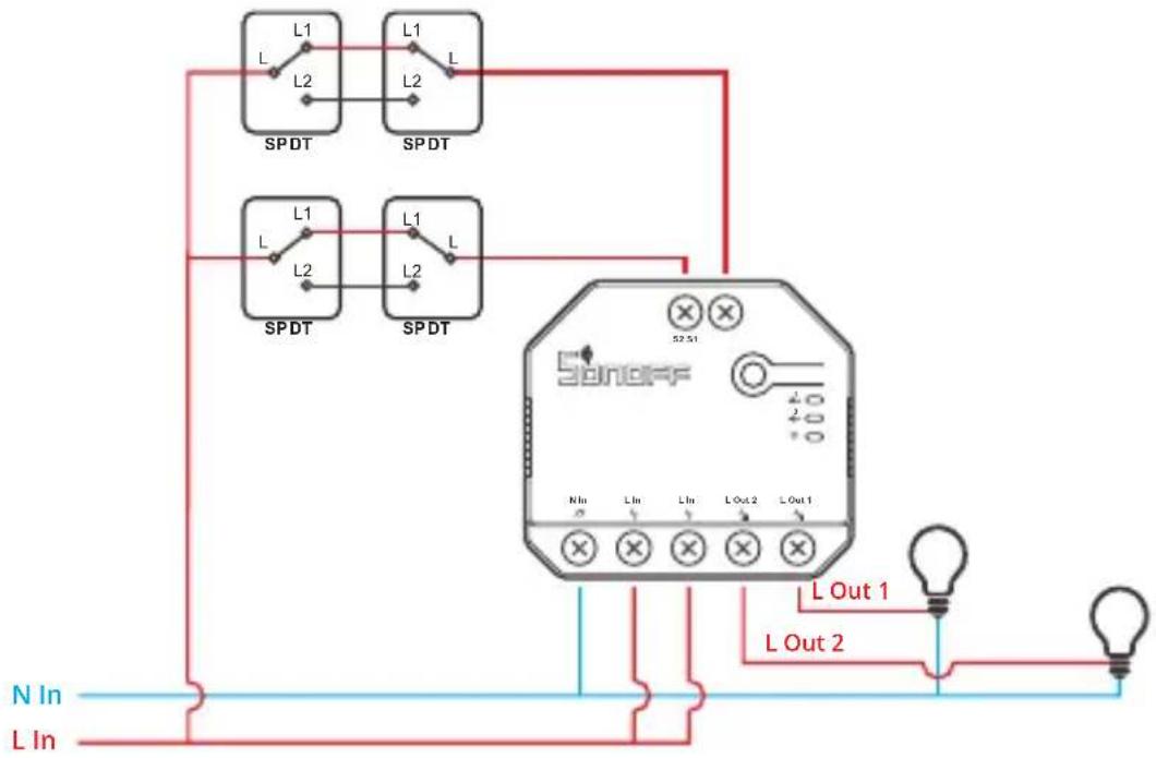 Sonoff Dual R3 - Инструкция по подключению светильника: - 2