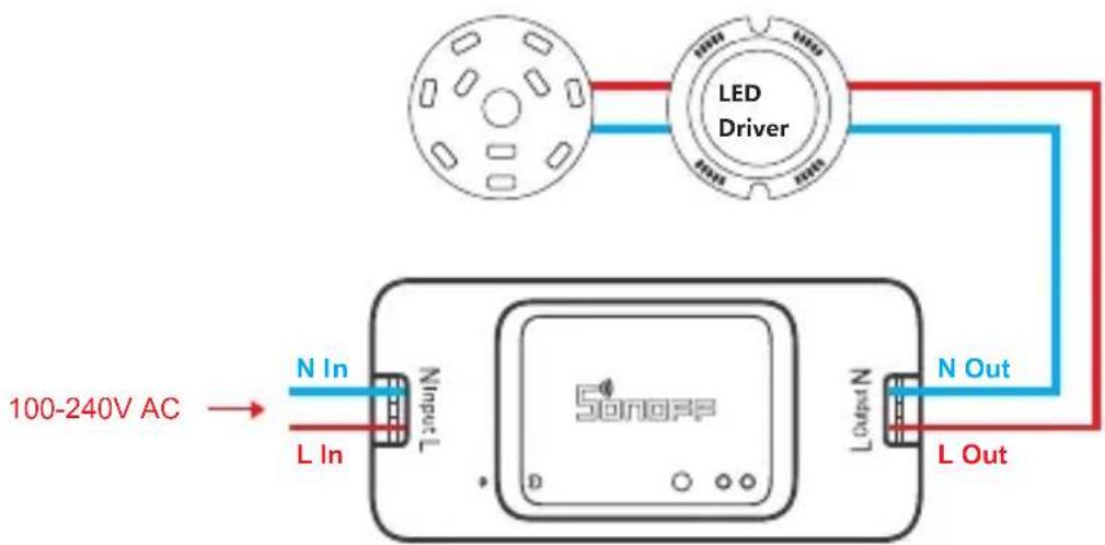 Sonoff Basic R3 - Istruzioni per il cablaggio - 2
