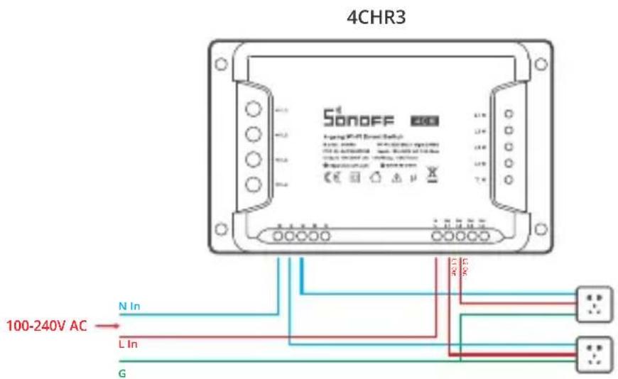 Sonoff 4CHPROR3 - Wiring instruction - 3