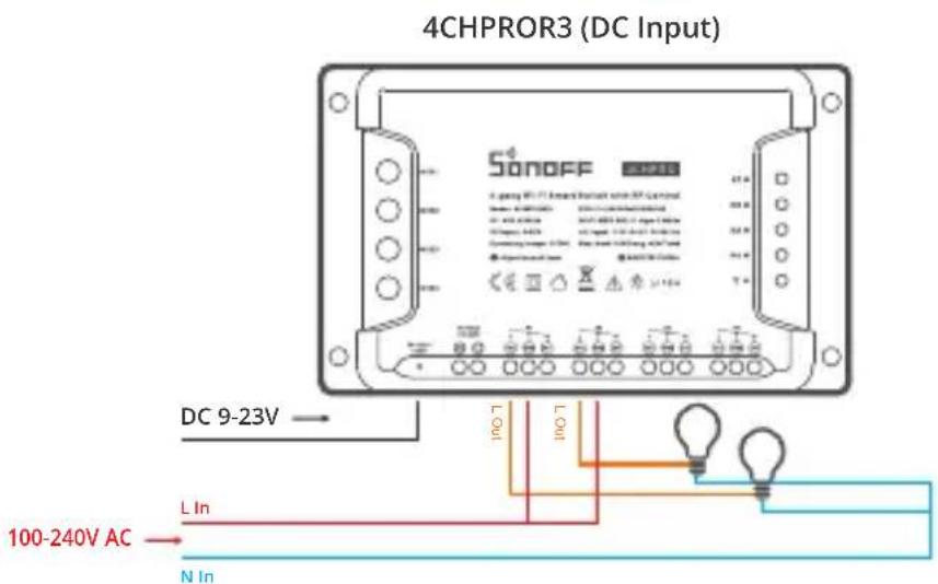 Sonoff 4CHPROR3 - Istruzioni per il cablaggio - 2