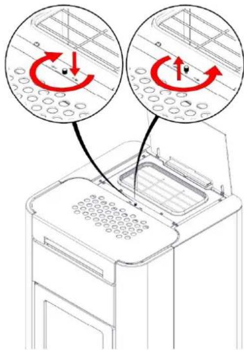 EDILKAMIN TERA H 30 EVO - Réglages possibles couvercle pellet - 1