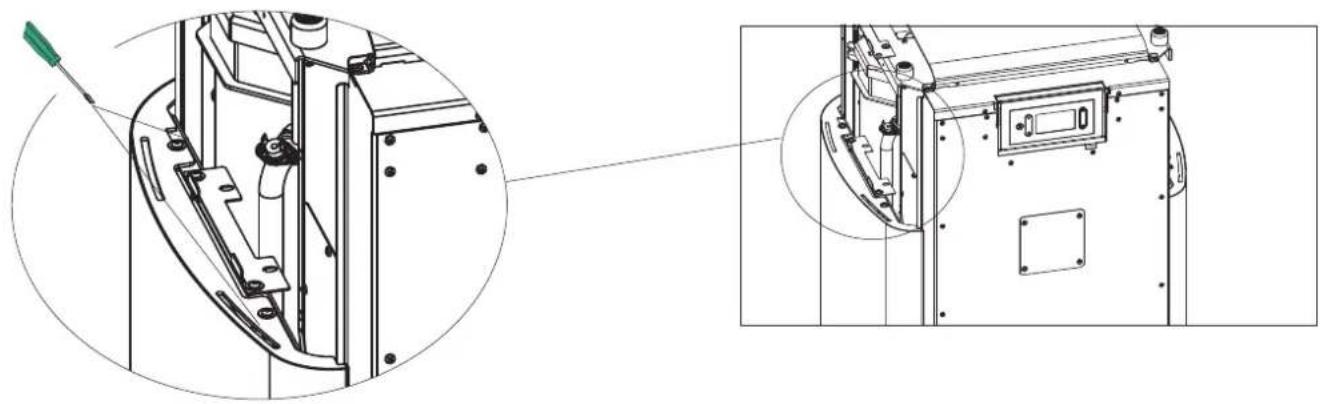EDILKAMIN KIRA H - NEL SERBATOIO DEL PELLET SI TROVA IL TUBO ∅ 8 CM DA COLLEGARE - 1