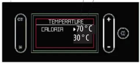 EDILKAMIN KIRA H - Impostazione delle Temperature dell'acqua("TEMPERATURE" a display) - 2