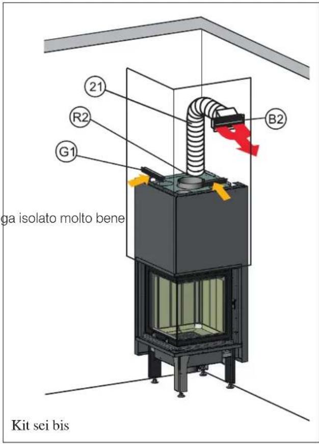 EDILKAMIN WINDO2 50 - Kit sei/bis solo locale attiguo - 1