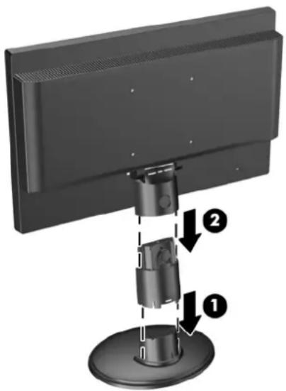 HP Passport 1912nm - Préparation du moniteur pour l'utilisation sur un bureau - 1