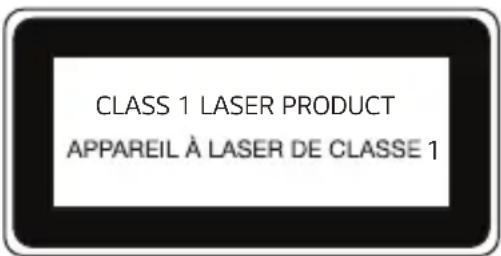 CLASS 1 LASER PRODUCT APPAREIL À LASER DE CLASSE 1