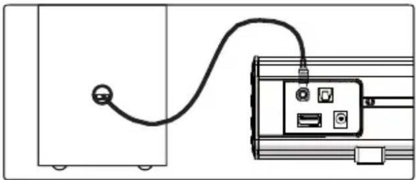 Majority Bowfell Plus - Collegamento del subwoofer alla Soundbar - 1