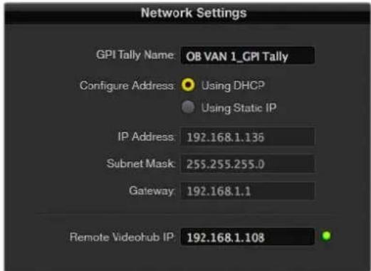 Blackmagic Design Videohub Master Control Pro - Konfigurieren eines GPI and Tally Interface - 3