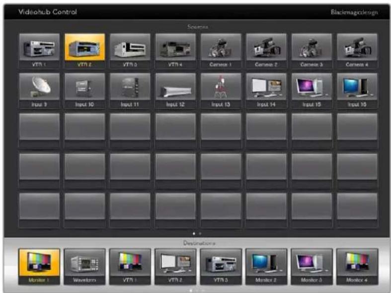 Blackmagic Design Videohub Master Control Pro - Visualizar e Alterar Rotas - 1