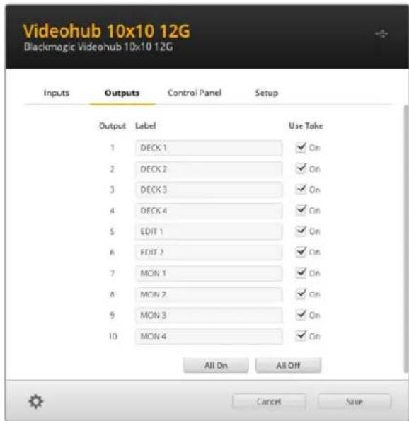 Blackmagic Design Videohub Master Control Pro - 将输出设置为CutBus 模式 - 1