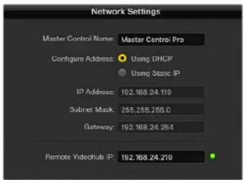 Blackmagic Design Videohub Master Control Pro - Ajustes de red - 3