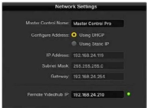 Blackmagic Design Videohub Smart Control Pro - Сетевые параметры - 3