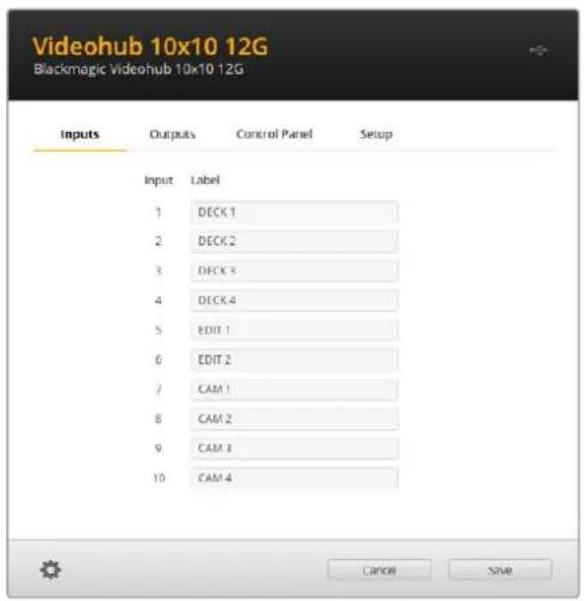 Blackmagic Design Videohub Smart Control Pro - Etichettare ingressi e uscite - 1