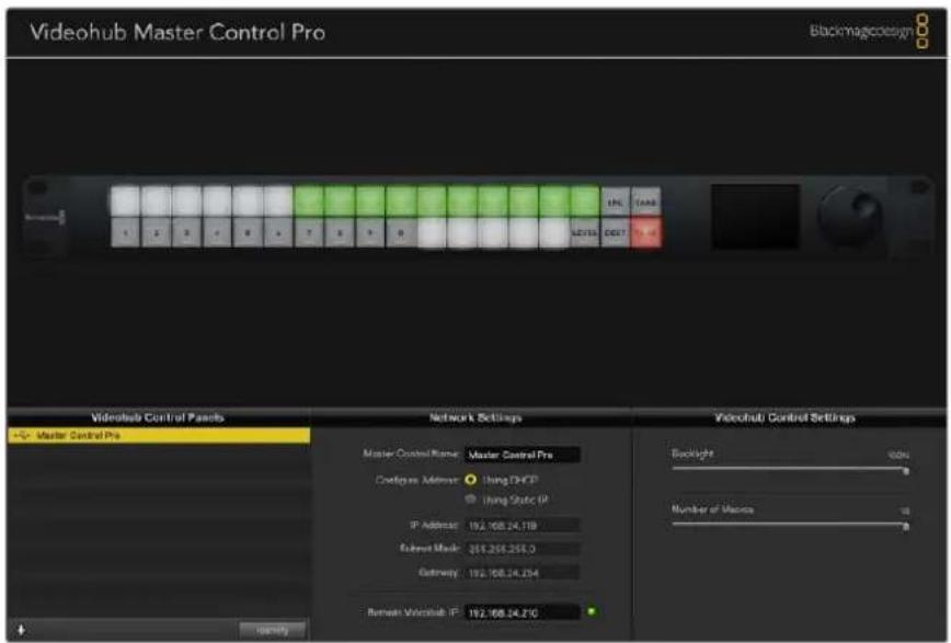 Blackmagic Design Videohub Smart Control Pro - Network Settings - 1