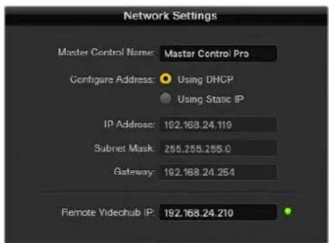 Blackmagic Design Videohub Smart Control Pro - ネットワーク 設定 - 3