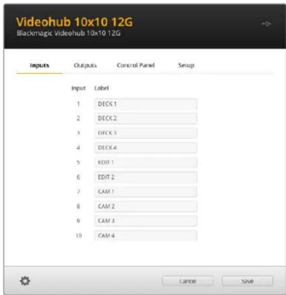 Blackmagic Design Videohub Smart Control Pro - 标注输入和输出 - 1