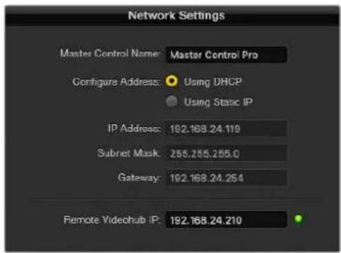 Blackmagic Design Videohub Smart Control Pro - Impostazioni di rete - 3