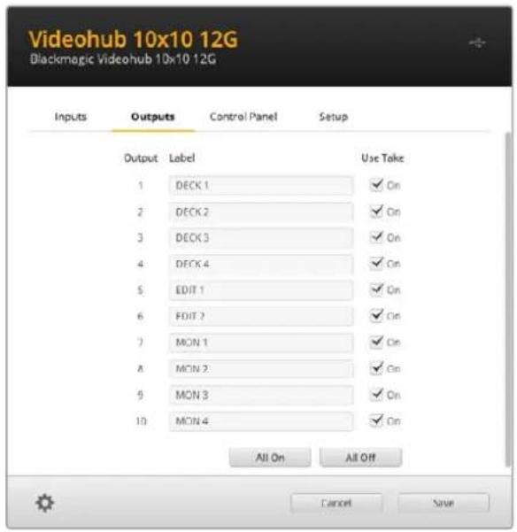 Blackmagic Design Videohub Smart Control Pro - Régler les sorties en mode Cut-bus - 1