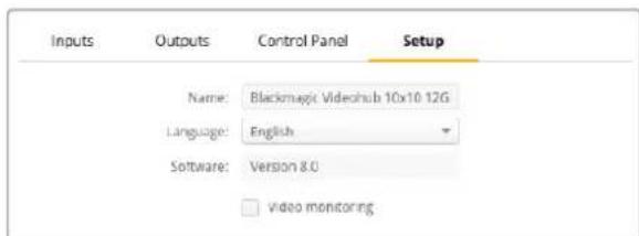 Blackmagic Design Videohub Smart Control Pro - Ajustar Configurações - 1