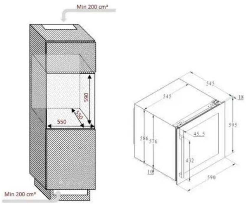 Min 200 cm² 590 550 550 586 576 10 432 590 545 545 18 595 45.5