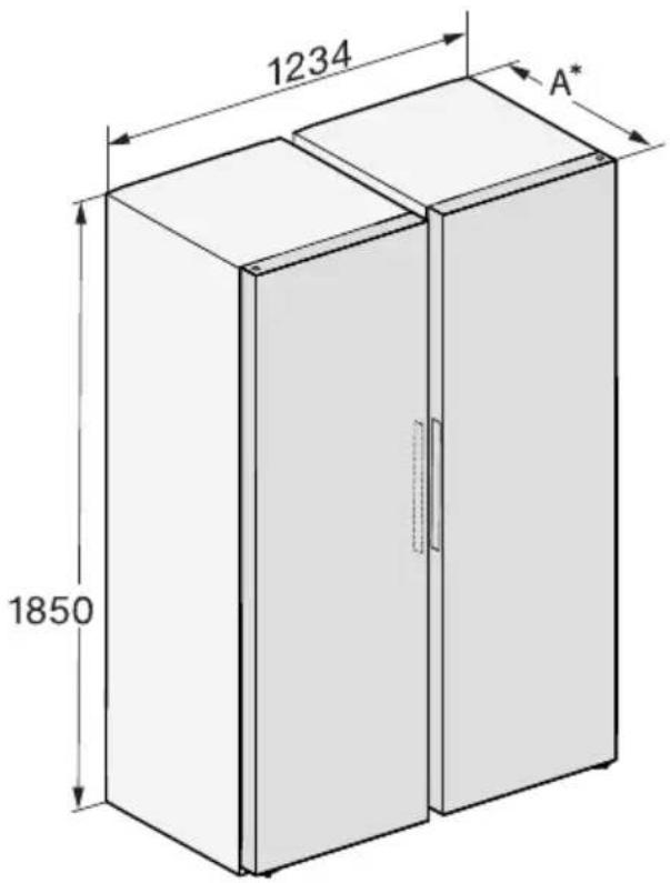 MIELE FNS 4382 D - Dimensions d'installation/ Vue de dessus - 1